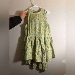 Elegant Green Floral Palazzo Pant Set